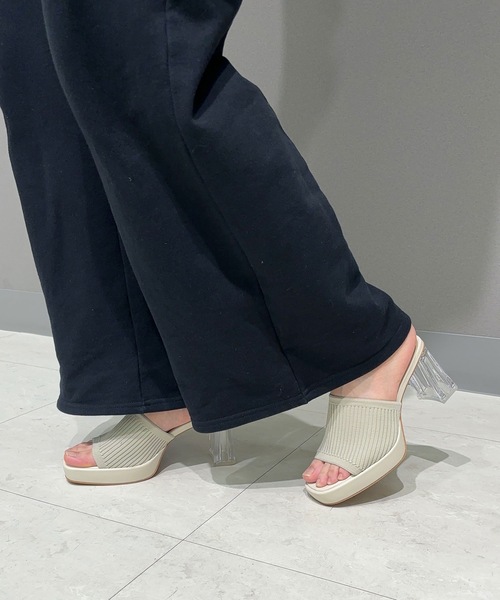 EVOL(イーボル)の「【EVOL】ニットクリアヒールスクエアサンダル IU5120(サンダル・レディース・ベージュ/ブラック/アイボリー/ゴールド・S/M/L)」の21枚目の写真