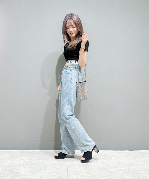 EVOL(イーボル)の「【EVOL】ニットクリアヒールスクエアサンダル IU5120(サンダル・レディース・ベージュ/ブラック/アイボリー/ゴールド・S/M/L)」の22枚目の写真