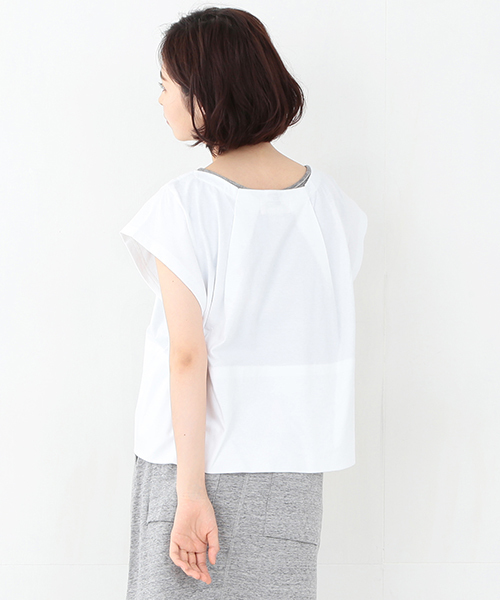 les Briqu'a braque（レブリカブラック）の「○les Briqu’a braque / スクエアネック レース ショートスリーブ（Tシャツ/カットソー・レディース・ホワイト/ネイビー・ONE SIZE）」の13枚目の写真