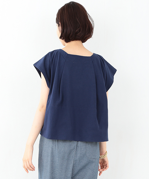 les Briqu'a braque（レブリカブラック）の「○les Briqu’a braque / スクエアネック レース ショートスリーブ（Tシャツ/カットソー・レディース・ホワイト/ネイビー・ONE SIZE）」の15枚目の写真