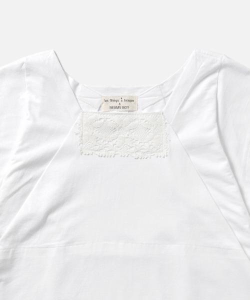 les Briqu'a braque（レブリカブラック）の「○les Briqu’a braque / スクエアネック レース ショートスリーブ（Tシャツ/カットソー・レディース・ホワイト/ネイビー・ONE SIZE）」の5枚目の写真