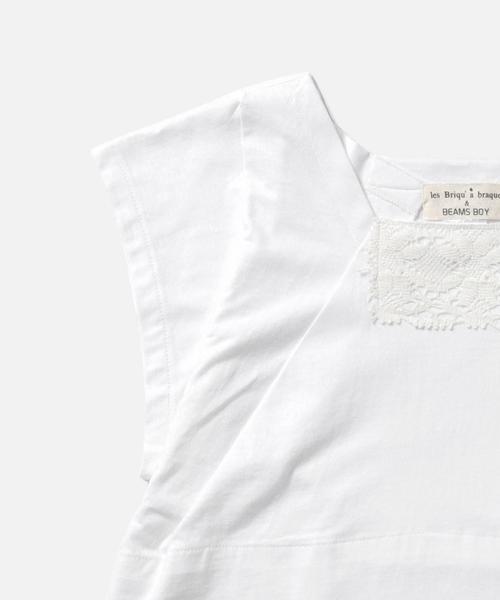 les Briqu'a braque（レブリカブラック）の「○les Briqu’a braque / スクエアネック レース ショートスリーブ（Tシャツ/カットソー・レディース・ホワイト/ネイビー・ONE SIZE）」の6枚目の写真