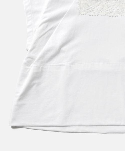 les Briqu'a braque（レブリカブラック）の「○les Briqu’a braque / スクエアネック レース ショートスリーブ（Tシャツ/カットソー・レディース・ホワイト/ネイビー・ONE SIZE）」の7枚目の写真