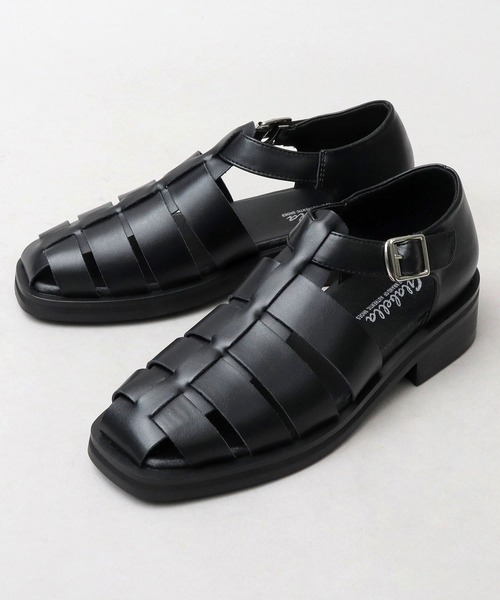 glabella(グラベラ)の「スクエアトゥ ヒールアップ グルカサンダル / フェイクレザー サンダル(サンダル・メンズ・ブラック・L/M/S)」の3枚目の写真