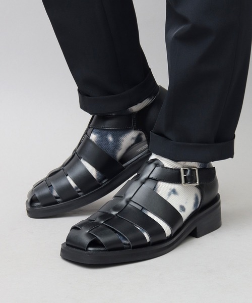 glabella(グラベラ)の「スクエアトゥ ヒールアップ グルカサンダル / フェイクレザー サンダル(サンダル・メンズ・ブラック・L/M/S)」の20枚目の写真