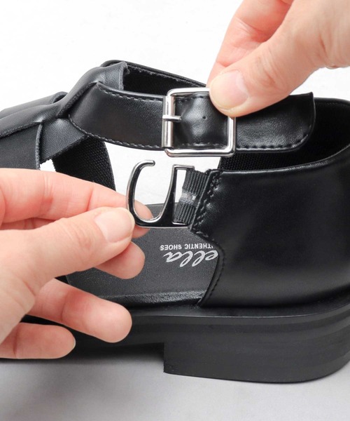 glabella(グラベラ)の「スクエアトゥ ヒールアップ グルカサンダル / フェイクレザー サンダル(サンダル・メンズ・ブラック・L/M/S)」の13枚目の写真