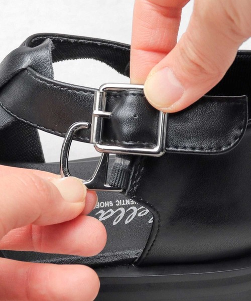 glabella(グラベラ)の「スクエアトゥ ヒールアップ グルカサンダル / フェイクレザー サンダル(サンダル・メンズ・ブラック・L/M/S)」の12枚目の写真