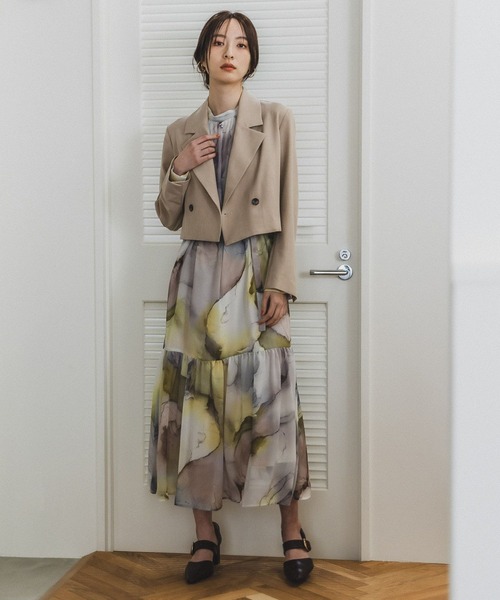 Andemiu(アンデミュウ)の「マーブルガラスタンドワンピース191444(ワンピース・レディース・イエロー/ブルー・FREE)」の3枚目の写真