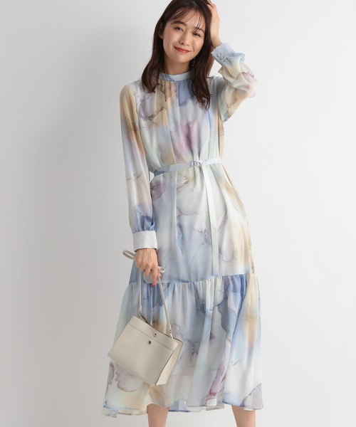 Andemiu(アンデミュウ)の「マーブルガラスタンドワンピース191444(ワンピース・レディース・イエロー/ブルー・FREE)」の8枚目の写真