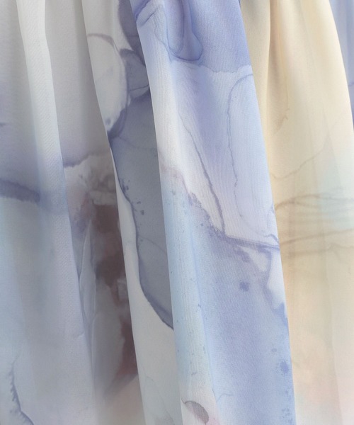 Andemiu(アンデミュウ)の「マーブルガラスタンドワンピース191444(ワンピース・レディース・イエロー/ブルー・FREE)」の5枚目の写真