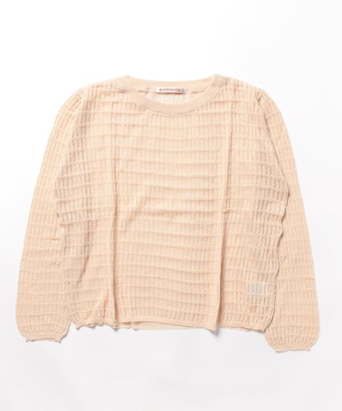 NinaetLina(ニナエリナ)の「シアーショート丈ニット(Tシャツ/カットソー・レディース・ライトベージュ/カーキ/ブラウン/ブラック/ホワイト・FREE)」の12枚目の写真