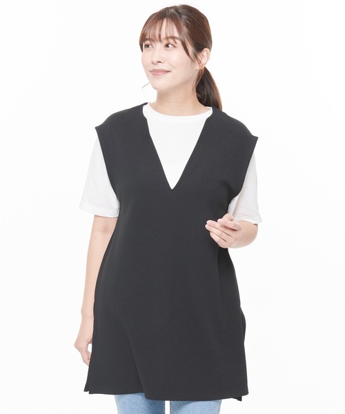 Arnold Palmer（アーノルドパーマー）の「モチーフ Tee ＋ スリーブレス Vネック チュニック セット（アンサンブル・レディース・ブラック/オレンジ/ダークベージュ・S/M/L）」の5枚目の写真