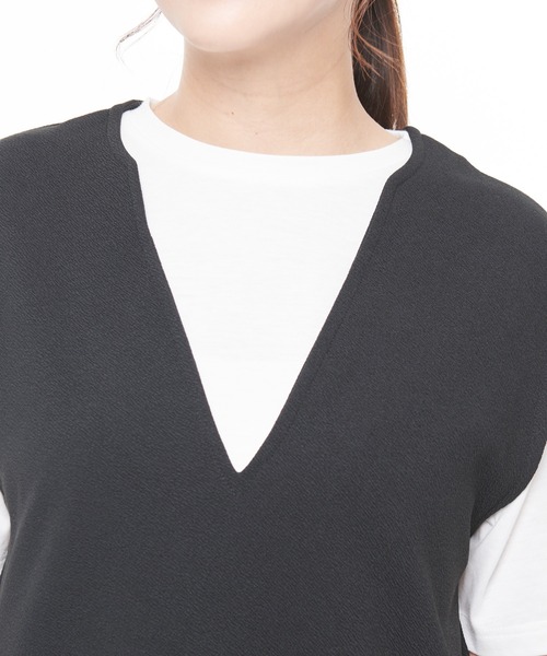 Arnold Palmer（アーノルドパーマー）の「モチーフ Tee ＋ スリーブレス Vネック チュニック セット（アンサンブル・レディース・ブラック/オレンジ/ダークベージュ・S/M/L）」の17枚目の写真