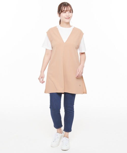 Arnold Palmer（アーノルドパーマー）の「モチーフ Tee ＋ スリーブレス Vネック チュニック セット（アンサンブル・レディース・ブラック/オレンジ/ダークベージュ・S/M/L）」の14枚目の写真