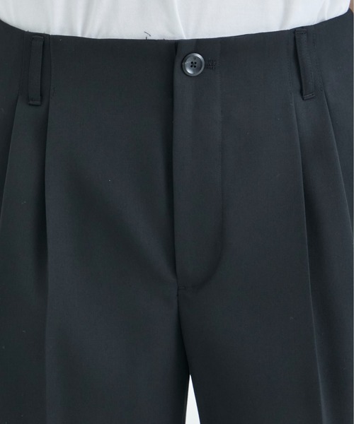 th products QUINN 黒 ワイドスラックス th products - 【残り一点】Wide Tailored Pants(QUINN_WOOL