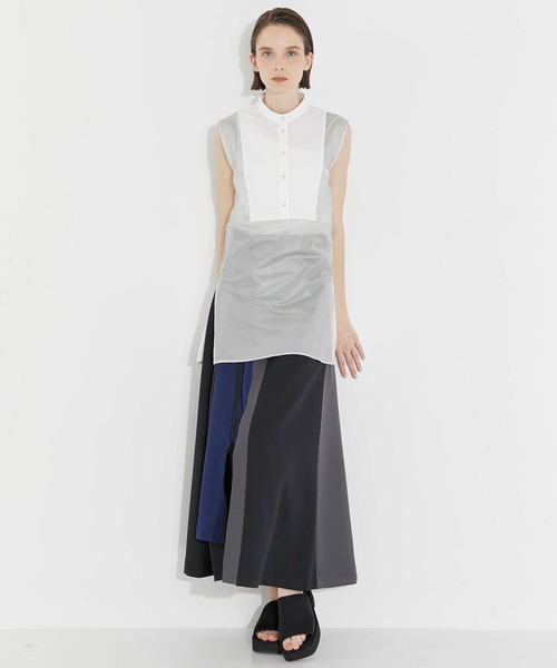 CITY TOKYO（シティトウキョウ）の「メッシュレイヤードシャツ（シャツ/ブラウス・レディース・オフホワイト/ブルー・FREE）」の6枚目の写真