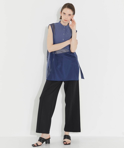 CITY TOKYO（シティトウキョウ）の「メッシュレイヤードシャツ（シャツ/ブラウス・レディース・オフホワイト/ブルー・FREE）」の16枚目の写真