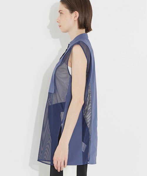 CITY TOKYO（シティトウキョウ）の「メッシュレイヤードシャツ（シャツ/ブラウス・レディース・オフホワイト/ブルー・FREE）」の19枚目の写真