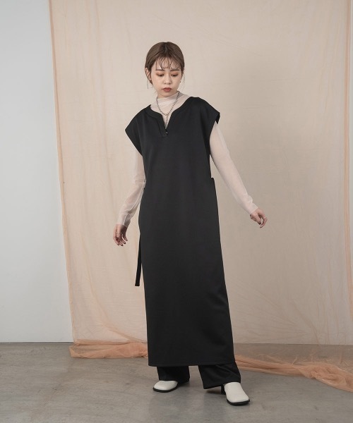 Amiur（エミレ）の「puff pastry long vest（ベスト・レディース・ブラック/アイボリー・FREE）」の6枚目の写真