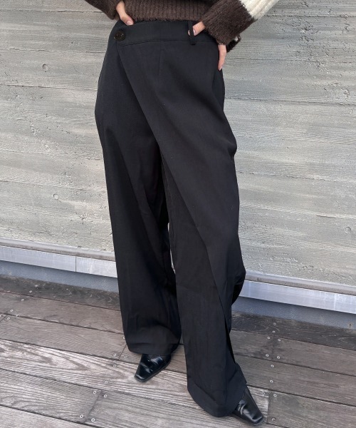 セール】他と差がつくディテール。ワイドスラックスラップパンツ
