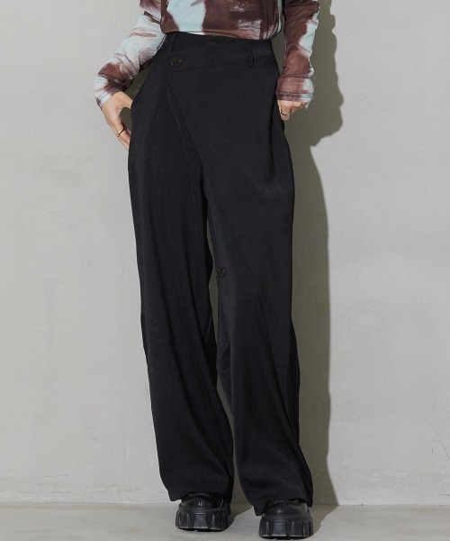 セール】他と差がつくディテール。ワイドスラックスラップパンツ