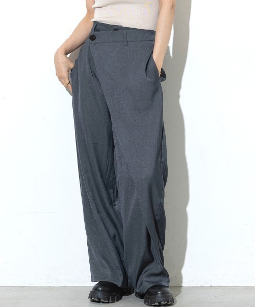 セール】他と差がつくディテール。ワイドスラックスラップパンツ