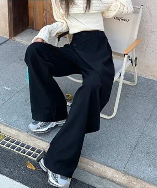 セール】他と差がつくディテール。ワイドスラックスラップパンツ