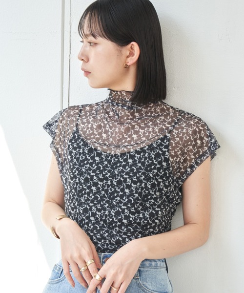 Aunt Marie's(アントマリーズ)の「ハイネックシアーフレンチスリーブトップス(Tシャツ/カットソー・レディース・グリーン/ホワイト/ブルー/その他/ブラック・FREE)」の19枚目の写真