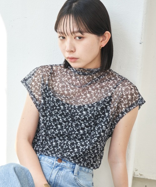 Aunt Marie's(アントマリーズ)の「ハイネックシアーフレンチスリーブトップス(Tシャツ/カットソー・レディース・グリーン/ホワイト/ブルー/その他/ブラック・FREE)」の20枚目の写真
