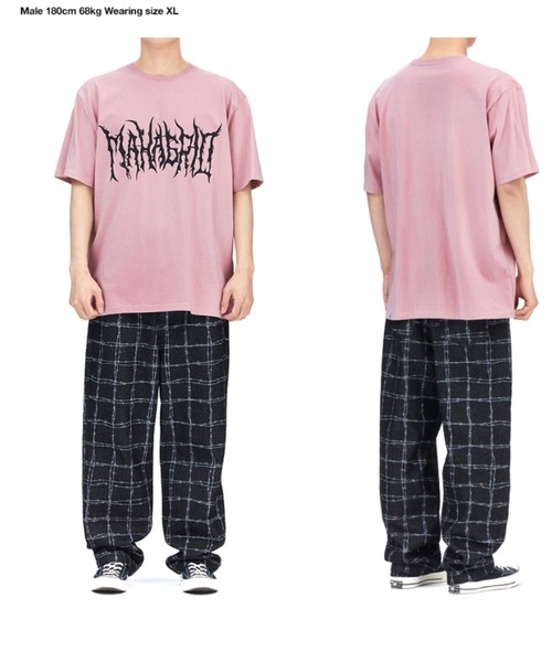 MAHAGRID(マハグリッド)の「『mahagrid/マハグリッド』GOTH LOGO TEE/ゴースロゴ 半袖 カットソー(Tシャツ/カットソー・レディース・チャコールグレー/ホワイト/ピンク・S/M/L/XL)」の6枚目の写真