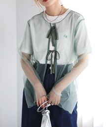 【前後2WAY】リボンチュールカーデ