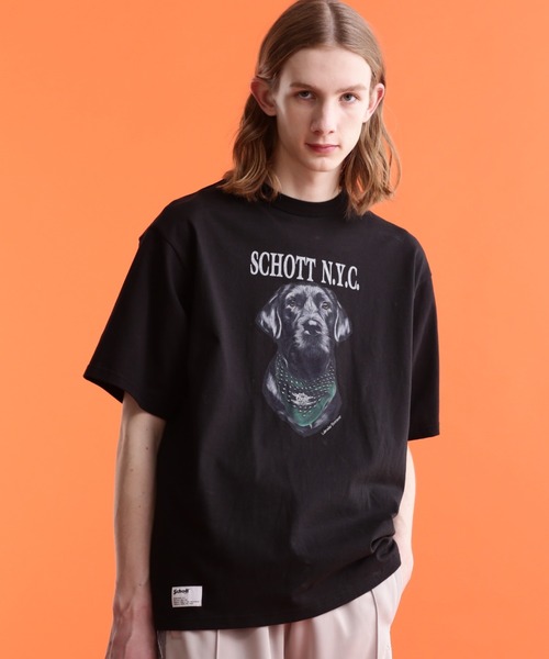 schott（ショット）の「Schott/ショット/SS T-SHIRT "LABRADOR RETRIEVER"/半袖 Tシャツ "ラブラドール レトリバー"（Tシャツ/カットソー・メンズ・グレー/ブラック/オフホワイト・L/XL/2XL/M）」の3枚目の写真