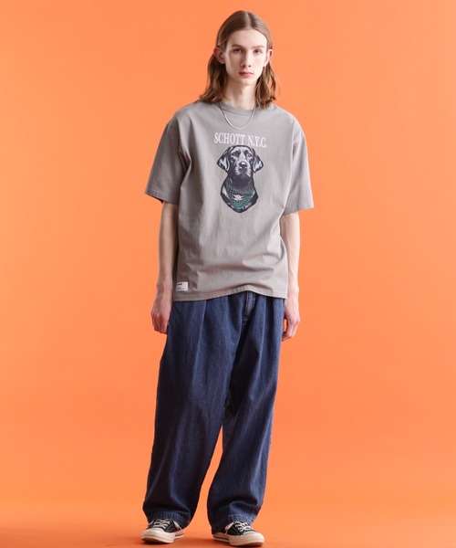 schott（ショット）の「Schott/ショット/SS T-SHIRT "LABRADOR RETRIEVER"/半袖 Tシャツ "ラブラドール レトリバー"（Tシャツ/カットソー・メンズ・グレー/ブラック/オフホワイト・L/XL/2XL/M）」の12枚目の写真