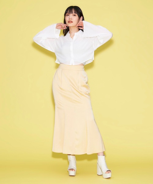 FOREVER 21（フォーエバー トゥエンティーワン）の「ショルダースリットシャツ（シャツ/ブラウス・レディース・オフホワイト/オレンジ・FREE）」の6枚目の写真