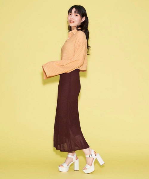 FOREVER 21（フォーエバー トゥエンティーワン）の「ショルダースリットシャツ（シャツ/ブラウス・レディース・オフホワイト/オレンジ・FREE）」の5枚目の写真