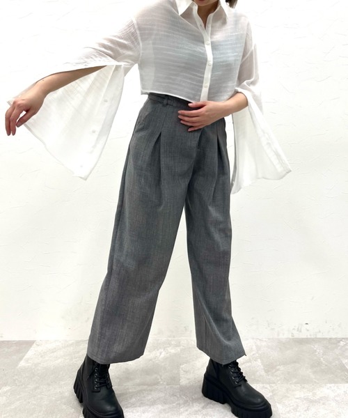 FOREVER 21（フォーエバー トゥエンティーワン）の「ショルダースリットシャツ（シャツ/ブラウス・レディース・オフホワイト/オレンジ・FREE）」の16枚目の写真