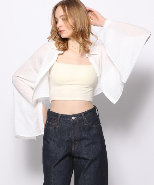 FOREVER 21（フォーエバー トゥエンティーワン）の「ショルダースリットシャツ（シャツ/ブラウス・レディース・オフホワイト/オレンジ・FREE）」の20枚目の写真