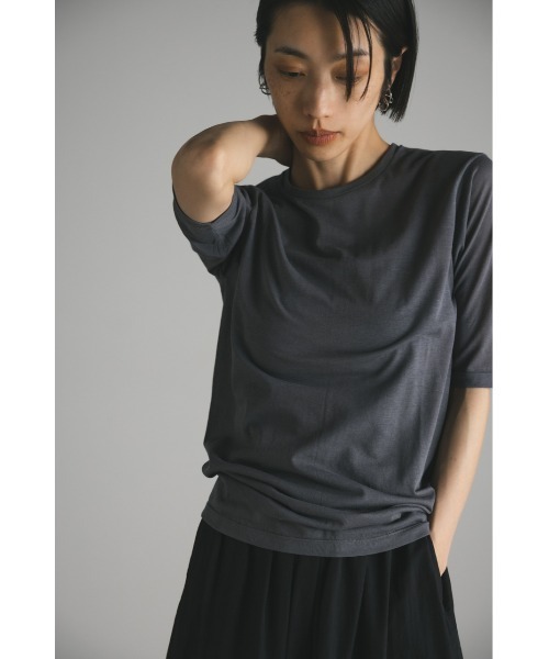 STYLEMIXER（スタイルミキサー）の「シアーバックシームT（Tシャツ/カットソー・レディース・ホワイト/ブラック/ベージュ/グレー・FREE）」の3枚目の写真