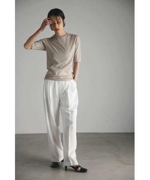 STYLEMIXER（スタイルミキサー）の「シアーバックシームT（Tシャツ/カットソー・レディース・ホワイト/ブラック/ベージュ/グレー・FREE）」の14枚目の写真