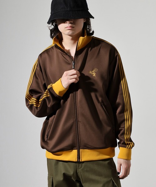 SUGGESTION(サジェッション)の「Ribbed color scheme line tracker / リブ配色ライントラッカー unisex(ジャージ・メンズ・パープル/チャコール/ワイン/ベージュ/ブラウン/クリーム・M/L)」の19枚目の写真