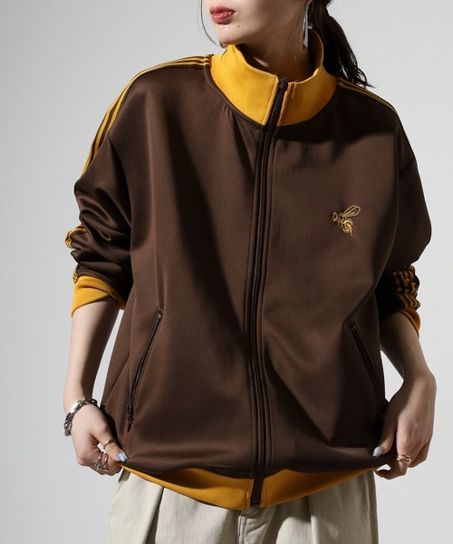 SUGGESTION(サジェッション)の「Ribbed color scheme line tracker / リブ配色ライントラッカー unisex(ジャージ・メンズ・パープル/チャコール/ワイン/ベージュ/ブラウン/クリーム・M/L)」の10枚目の写真