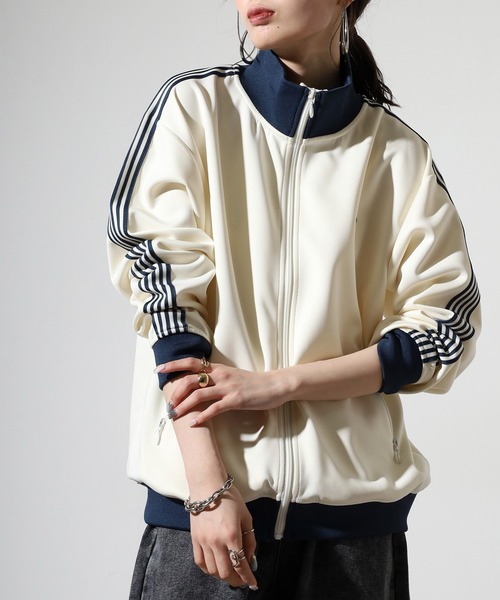 SUGGESTION(サジェッション)の「Ribbed color scheme line tracker / リブ配色ライントラッカー unisex(ジャージ・メンズ・パープル/チャコール/ワイン/ベージュ/ブラウン/クリーム・M/L)」の15枚目の写真