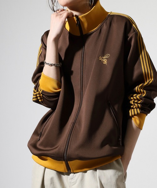SUGGESTION(サジェッション)の「Ribbed color scheme line tracker / リブ配色ライントラッカー unisex(ジャージ・メンズ・パープル/チャコール/ワイン/ベージュ/ブラウン/クリーム・M/L)」の8枚目の写真