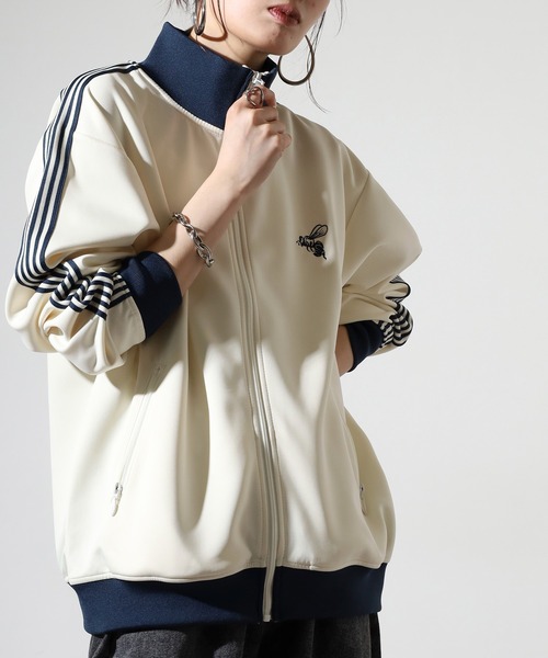 SUGGESTION(サジェッション)の「Ribbed color scheme line tracker / リブ配色ライントラッカー unisex(ジャージ・メンズ・パープル/チャコール/ワイン/ベージュ/ブラウン/クリーム・M/L)」の16枚目の写真