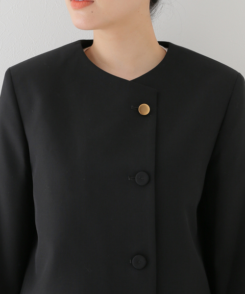 COVERT（コバート）の「【COVERT/コーベルト】CREW NECK JACKET（ノーカラージャケット・レディース・ブラック・36）」の20枚目の写真