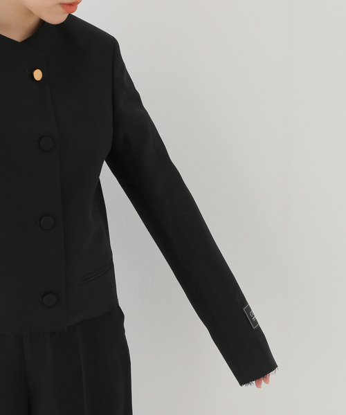 COVERT（コバート）の「【COVERT/コーベルト】CREW NECK JACKET（ノーカラージャケット・レディース・ブラック・36）」の6枚目の写真