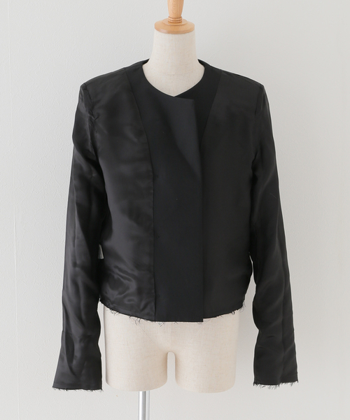 COVERT（コバート）の「【COVERT/コーベルト】CREW NECK JACKET（ノーカラージャケット・レディース・ブラック・36）」の7枚目の写真