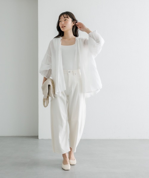 PUAL CE CIN（ピュアルセシン）の「【Du noir】ラミー2WAYリボンブラウス（シャツ/ブラウス・レディース・オフホワイト/ブルー/ブラック/ライトグレー・FREE）」の22枚目の写真