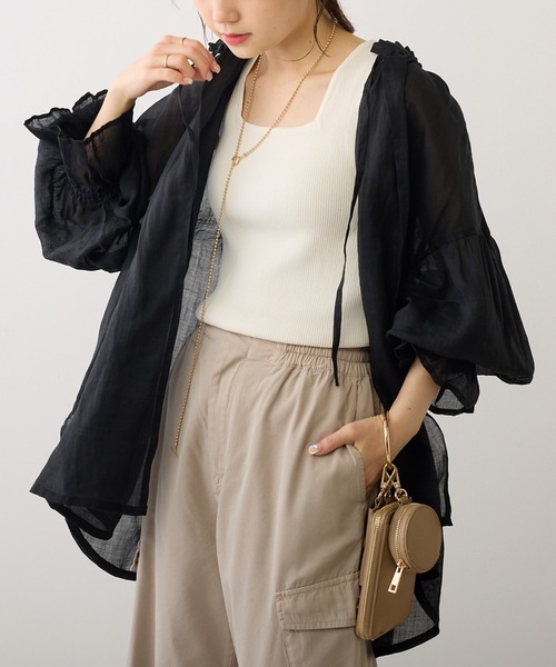 PUAL CE CIN（ピュアルセシン）の「【Du noir】ラミー2WAYリボンブラウス（シャツ/ブラウス・レディース・オフホワイト/ブルー/ブラック/ライトグレー・FREE）」の8枚目の写真