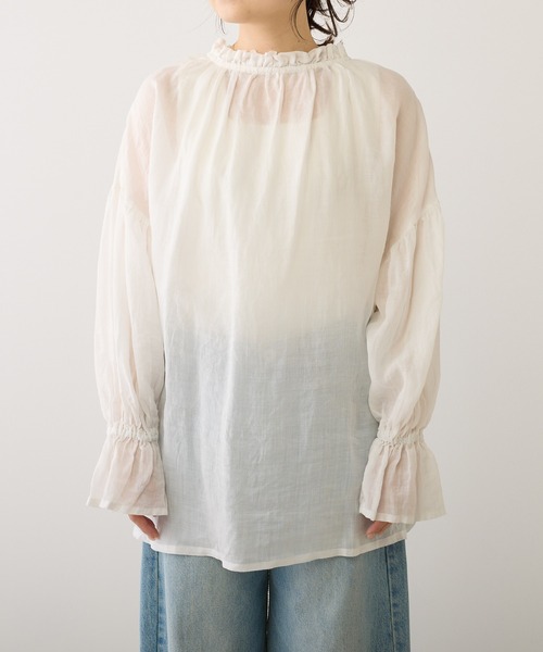 PUAL CE CIN（ピュアルセシン）の「【Du noir】ラミー2WAYリボンブラウス（シャツ/ブラウス・レディース・オフホワイト/ブルー/ブラック/ライトグレー・FREE）」の10枚目の写真